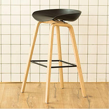JIAGU - Sedia da bar in legno, stile moderno, casual, per colazione, ristorante, bar, cena, con cuscino in plastica e schienale in legno, semplice sedia per soggiorno, decorazione per scarpe alte