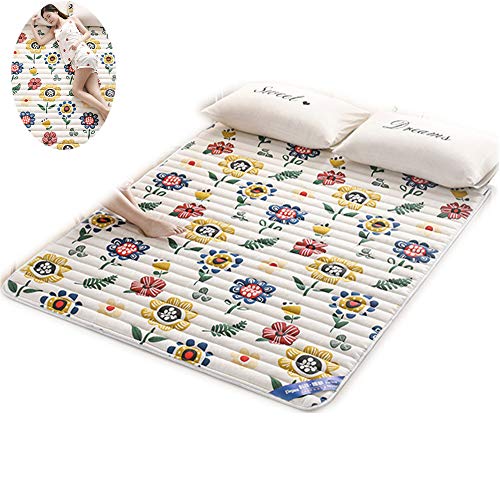 WXLSQ Cotone Stampato Materasso, Il Materasso Tatami, Lavabile E Antiscivolo Pad Letto Pieghevole, Materasso Studente, Futon Morbida E Spessa Giapponese Doppia Singola,180 * 200cm