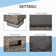 Outsunny Divano da Esterno in Rattan e Alluminio, Set 8 Pezzi, Salottino da Giardino Grigio, Salvaspazio (75x75x71cm)