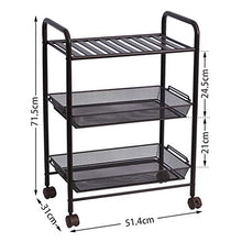 LYM &ripiano di stoccaggio Mensole della Cucina, Multifunzione da Terra Trolley Soggiorno Camera da Letto Bagno 3 Strati Scaffale Magazzinaggio Scaffale di Finitura