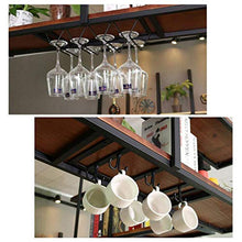 LXD Wine Rack, Organizzare grande cucina in Metallo Calici Rack legno galleggiante Ripiani decorazione del soffitto Mensola con ganci multifunzionali per tè e caffè Tazze Tazze per cucina/bar,60cm