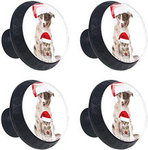 Cani di Natale Gatti con cappello Pomelli per Porta Set di 4 Pomelli per Mobili Manopole per Cassetti Cucina Armadio Vetro