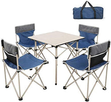 YYhkeby Tavolo Pieghevole Tavolo Pieghevole da Esterno Set di 5 Sgabello da stoccaggio Portatile Sgabello in Lega di Alluminio Set Tavolo Pieghevole Personale (Colore: BL (BBQ) Jialele