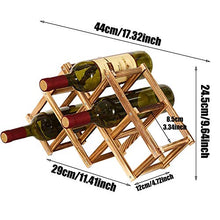 Portabottiglie Vino Pieghevole in Legno, Portabottiglie da Cucina, Espositore per Vino, Portabottiglie Diamond per Bar, Cantina, Armadietto, Dispensa (6 Bottiglie)