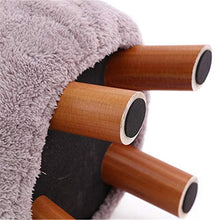Sgabello Resistente per Soggiorno Carino decorazione della casa sgabelli in legno con tessuti peluche copertina in legno sgabelli bassi poggiapiedi sedia rotonda sgabello carino maiale forma di carton
