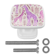 Giraffa rosa 4 PCS Pomelli per Porta, Pomolo per Mobile, Pomelli per Mobili con Viti, Maniglia per Armadietto, Pomelli per Porta, Pomelli per Cassetti per Porta, Armadio, Cassetto e Credenza