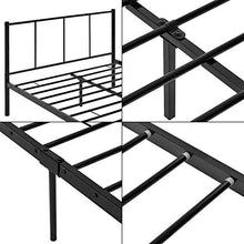 [en.casa] Struttura Letto in Metallo con Testiera e Pediera 120 x 200 cm Nero