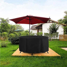 YULIAN 210x110cm Mobili da Giardino, Terrazza Cover Arbitrio Rotondo Cover ad Alte Prestazioni Terrazza Coperture per mobili da Giardino Cover per Anti-UV Impermeabile, Orlo Regolabile, Nero