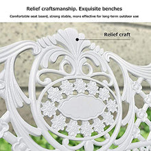 Panchina per terrazza del parco Panchina per il tempo libero all'aperto, Panchina da giardino retrò in alluminio pressofuso resistente alle intemperie, Panchine da giardino decorative nel cortile e