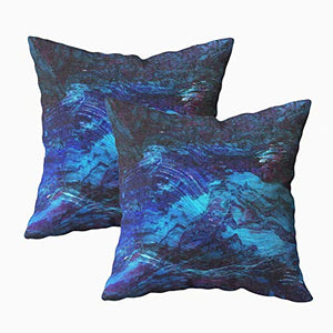 Kris.D Fodere per Federa da tiro quadrate 18X18 Pollici Astratto Blu Nero Trama acrilica Sfondo Scuro Pasqua Cuscini con con Stampa su Entrambi i Lati Cuscino Decorazioni per la casa, Viola Grigio