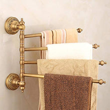 MGWA Retro cremagliera del Bagno dell'hotel/Bagno/mensola/portasciugamani per Il Bagno Perforati elettrici di Rame rotatorio a Quattro Barre