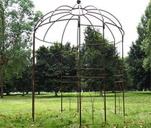 Outour®, gazebo a 4 lati a forma di gabbia per uccelli; traliccio ad arco in ferro battuto; gazebo, supporto per piante, viti e fiori