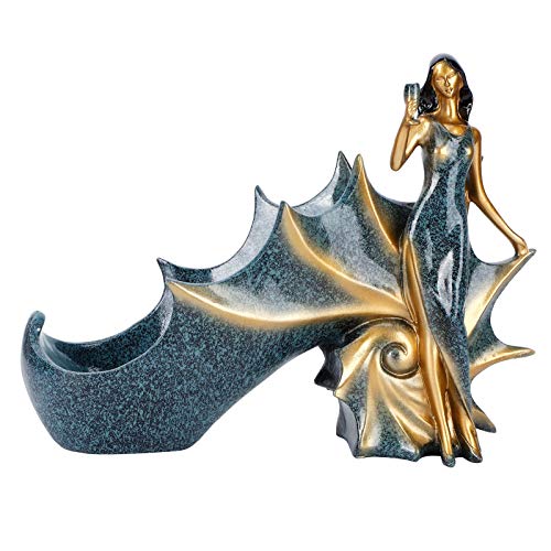 Portabottiglie decorativo, Statuetta portabottiglie per vino, Statuetta portabottiglie per vino, Supporto per portabottiglie per bancone da(BS023-1 blue girl wine rack)