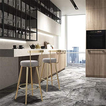 Sgabelli da bar e sedie da pranzo alla moda, robusti sgabelli alti con schienale imbottiti per cucine e pub gambe in metallo (dimensioni: 75 cm)