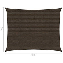 Tidyard Tenda a Vela Quadrata Tenda Parasole HDPE Protezione Raggi UV Durevole Traspirante,per Patio, Esterno, Giardino,Balcone,3 x 4 m,Colore Marrone