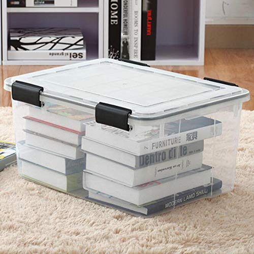 Nwn Scatola di immagazzinaggio dell'umidità sigillata dell'alimento del Contenitore di Libro di plastica Trasparente della Scatola di immagazzinaggio (Size : S (44 * 29 * 19cm))