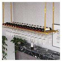 CCFENG Creativo espositore impiccagione, Bar cremagliera di Vetro di Vino, Vino Rack, Appeso Bar cremagliera di Vetro di Vino, mensola di Ferro a Testa in Giù (Color : Gold, Size : 60 * 30cm)
