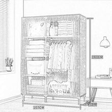 wardrobe Armadio in Tessuto di Grande capacità, Armadio Pieghevole Pieghevole, 107 × 45 × 180 Cm