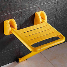 Parete-montato In Plastica Pieghevole Doccia Sedile Bagno,pieghevole Goccia-foglia Sgabello Cambiare Panca Per Scarpe Impermeabile Bagno Sedile Porta Ingresso Giallo 39.5x40x48cm(16x16x19inch)