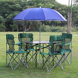 NYDZDM Tavolo e Sedia da Esterno Pieghevole Set Pieghevole Tavolo Pieghevole Spiaggia Sedia Combinazione Kit Self-Driving Picnic Barbecue Tavolo Pieghevole e Sedia (Color : A)