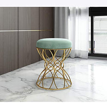 EXCLVEA Sedile per Trucco per Camera da Letto Vanity Sgabello Tondo Mid-Century Modern ottomano poggiapiedi Side Table Rimovibile Metallo Leg Design (Colore, Dimensione : 38x45cm)