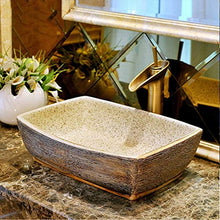 HEIFEN Lavabo, lavabo in Ceramica Rettangolare Classico, retrò, Stile Bacino lavabo lavabo Bagno lavandino del Bagno 48 * 36 * 15 cm A