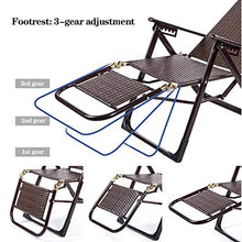 DHHZRKJ Sedia a Sdraio per Patio, Sedia reclinabile Pieghevole con/poggiapiedi Regolabile e Cuscino, Sedia da Giardino in Rattan per Campeggio all'aperto a Bordo Piscina