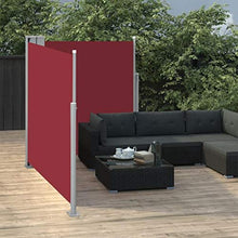 Tenda da sole laterale allungabile, 140 x 600 cm, colore: rosso