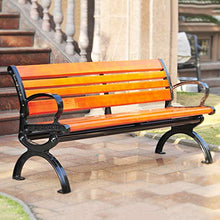 ZXF- Panchina da Giardino per Terrazza All'aperto Panchina da Parco con Schienale, Sedia in Alluminio Pressofuso per Il Tempo Libero Resistente alle Intemperie, Sedia da Portico in Legno