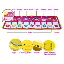 AFANG Tappeto Musicale Bambini, Tappetino Ballo Tappeto Pianoforte Portatile 8 Suoni Strumenti, Regali Compleanni Feste Varie Piccoli (110 * 36 Cm) Ballo Divertente Bimbi Ragazze Tappetino