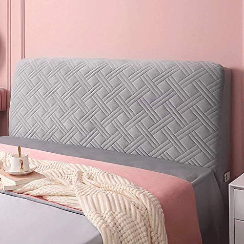 CXLT Addensare Morbido Peluche Coperchio della Testata Letto Protettiva Queen King Testiera Copertura Antipolvere Decorazione Trapuntato Legno/Pelle/Tessuto Testiera del Letto Fodera,Grey1-100cm