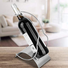 HERCHR Porta Bottiglie di Vino in Acciaio Inossidabile 16,5X10X25 cm Portabottiglie della Singola Bottiglia per L'Ufficio della Cucina Domestica