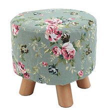 Poltrone Nubao Soggiorno Footstool Modello Stampato Intorno Sgabello in Legno Massiccio di Scarpe Sgabello, Gufo (Color : Peony)