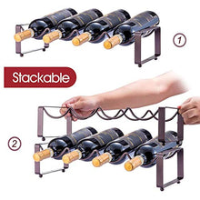 sun gurg Portabottiglie impilabile per vino, in metallo, per cantina, casa, bar, armadio, piano di lavoro (bronzo)