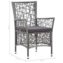 Festnight 2 pz Sedie da Esterno con Cuscini in Polyrattan Poltrone da Giardino 58 x 61 x 88 cm per Giardino Spiaggia Balcone Colore Grigio