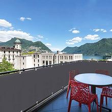 Aufun Schermo per Balcone Frangivista e Telo frangivento con Occhielli e Cordoncino, Impermeabile Recinzione per Balcone per Privacy, 0,9 x 6 m, Antracite