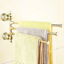 CASEWIND, lussuoso portasciugamani da parete con 4 bracci girevoli, in lega metallica con finitura lucida color oro, accessorio da bagno in stile europeo, gold, Drehbare 3 Handtuchstange