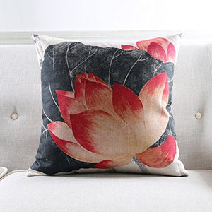 MEILING Stile Classico Cinese Lotus Divano Cuscino Cotone Spesso e Supporto Lino Foglio del Loto Cuscini Decorativi Cuscino Lombare (Dimensioni : 45 Cm)