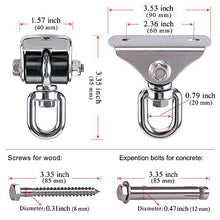 Besthouse Gancio per Soffitto, SUS304 Acciaio Inossidabile, Muto, Gancio per soffitto Suspension ,4 viti per Calcestruzzo e Legno, Yoga, Amaca, sacco da boxe, Capacità di Carico fino a 400Kg