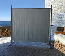 QUICK STAR Paravento da Giardino 180 x 178 cm Divisorio in Tessuto Balcone Protezione della Privacy Grigio