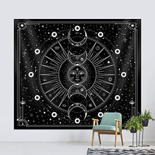 Sun Moon Tapestry Wall Hanging Stars Space Psychedelic Arazzo da parete in bianco e nero per camera da letto Decorazione della parete di casa,150 x 200cm