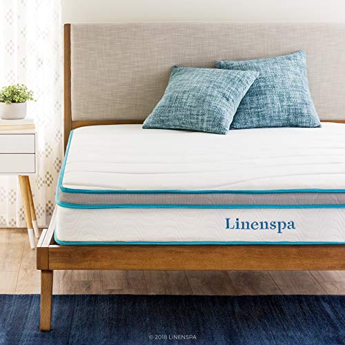 Linenspa Materasso ibrido da 20 centimetri con memory foam e molle interne – Medio Rigido, Una Piazza e mezza, 120 x 190 cm