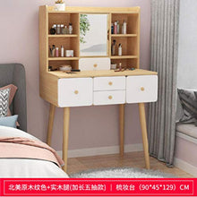 YSAA® Mobili Camera da Letto comò cassettiera Comodino Comodino Comodino comò toletta con Specchio Girevole 90 cm-F. Nessuna Sedia