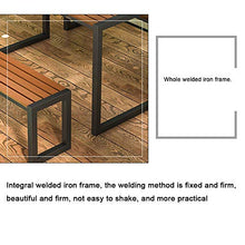Set tavolo e sedia da giardino per panchina da giardino, Panca da giardino con tavolino da tè, balcone, cortile esterno, parco, Seduta da giardino a 3 posti per il tempo libero all'aperto