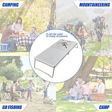 ZKK Tavolo Pieghevole, Tavolo da Cucina da Campeggio da Esterno Tavolo per Campeggio, Piano per Uso Domestico tavola di Riscaldamento, Portafoglio Pieghevole Multifunzione Barbecue (Color : Silver)