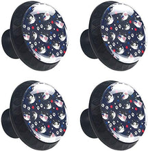 Gatto Hipster Pomelli per Porta Set di 4 Pomelli per Mobili Manopole per Cassetti Cucina Armadio Vetro