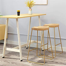 GYPPG Sgabelli Bar Alti - Sgabelli Bar in Legno Senza Schienale Altezza Cucina Domestica 17,7"/ 25,6" / 29,5"Sgabello Industriale con poggiapiedi in Ferro Metallico