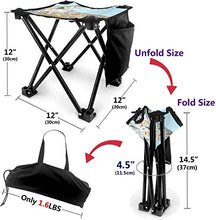 liang4268 Sgabello da Campeggio Giraffe Face Folding Camping Stool Lightweight Chairs Portable Seat for Adults Fishing Hiking Gardening And Beach with Carry Bag