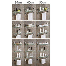 YF-SURINA Mensola per doccia Mensola per bagno Mensola in vetro angolare Scaffale galleggiante Mensole portaoggetti a parete con portasciugamani Foratura 30~50 cm 1~3 livelli Yb A-8,1 livello,50