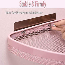 Mensola da doccia a parete in acciaio inox con ventosa per doccia ad angolo, senza foratura, per bagno, cucina, colore: rosa